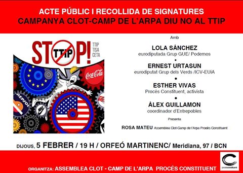 NO TTIP Clot-Camp de l’Arpa